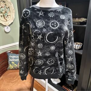 Stars and Moons Fuzzy Sweater Size Small